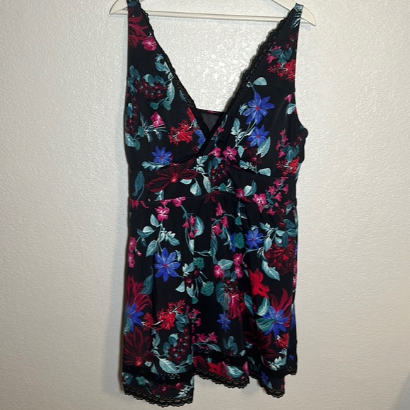 torrid Other - Torrid Floral One Piece Swimsuit Dress With Built-In Brief